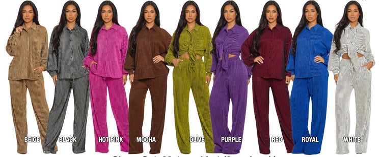 Striped Two Piece Pants Set