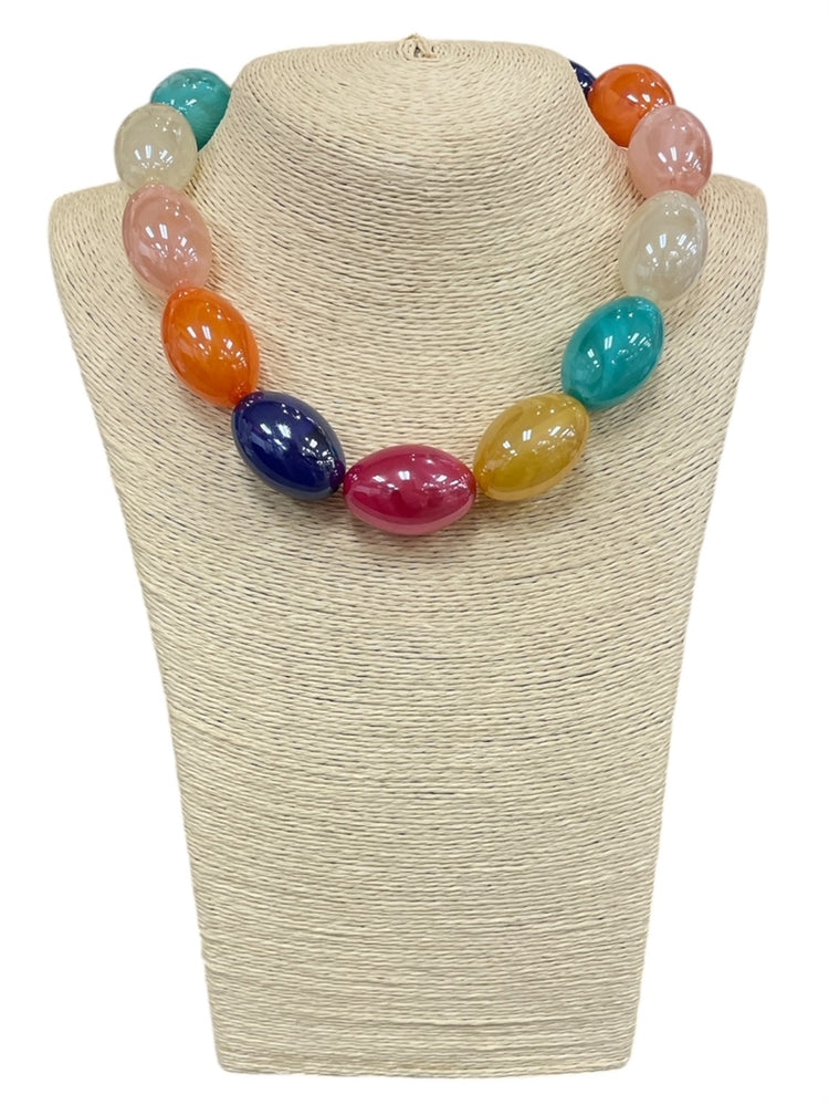 Multicolor Oval Bubble Necklace