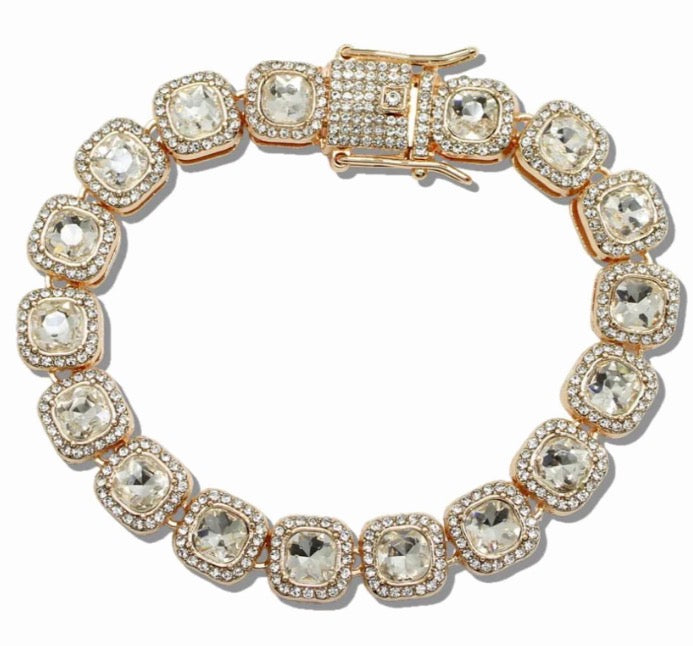 Gold Clear Tennis Bracelet