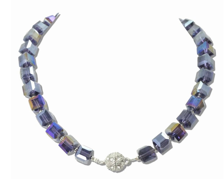 Crystal Bling Ball Magnetic Closure Necklace