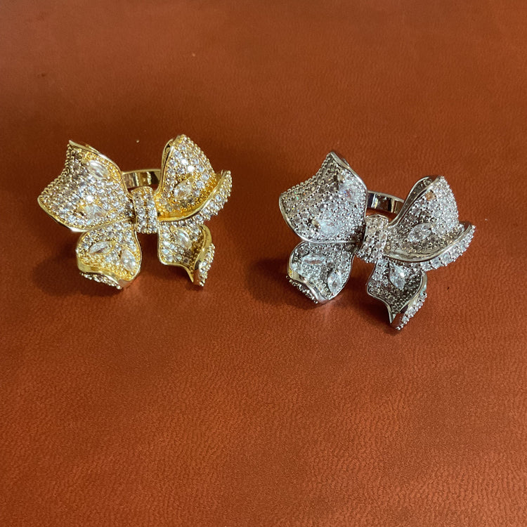 Rhinestone Bow Ring