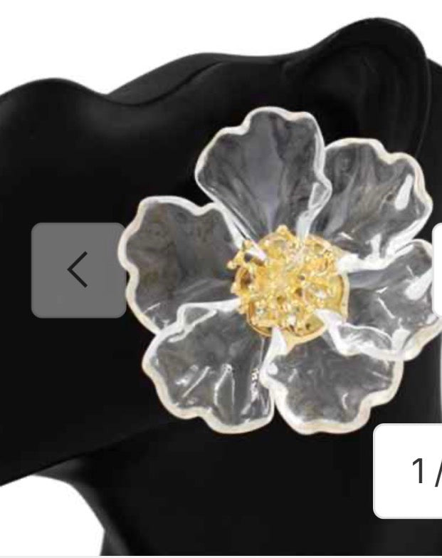Clear Flower Translucent Earrings