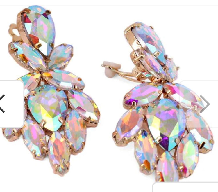 Clip-On Jewel Dangle Earrings