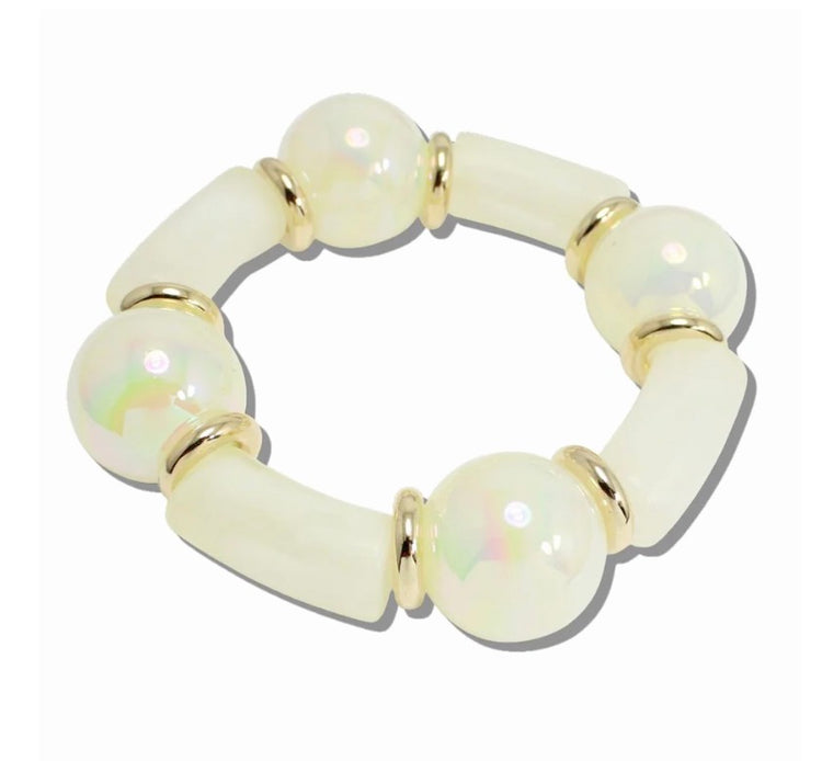 White AB Iridescent Bubble Bracelet