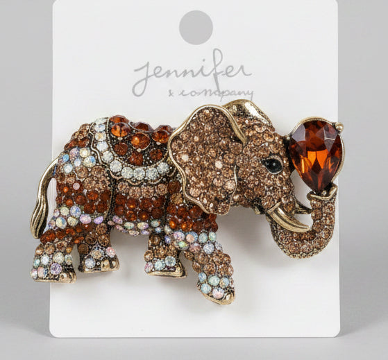 Chocolate Elephant Brooch