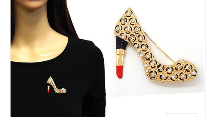 Lipstick Heel Brooch