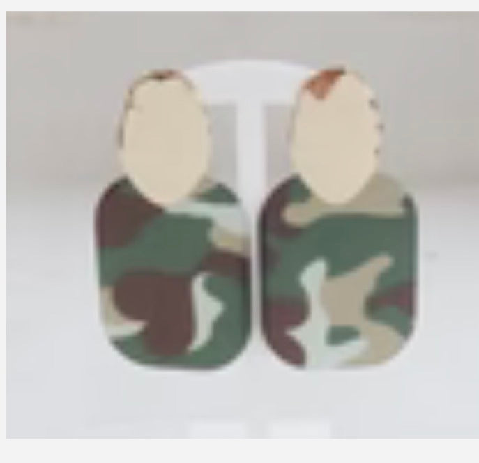 Camo Statement Earrings