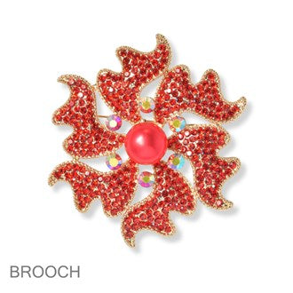 Orange Flare Sparkle Brooch