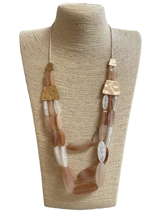 Natural Tone 3 Layer Necklace