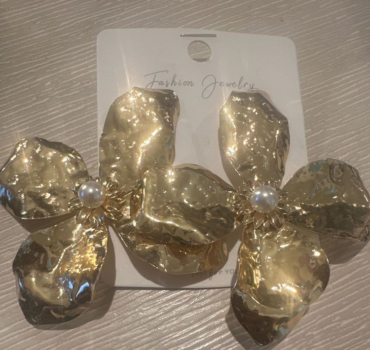 Rhinestone Flower Earrings