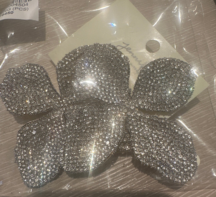 Rhinestone Flower Earrings