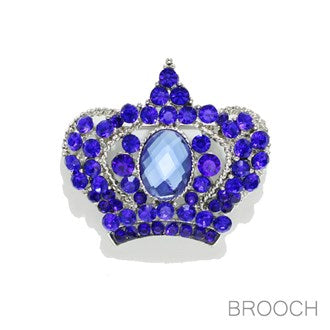 Blue Crown Brooch