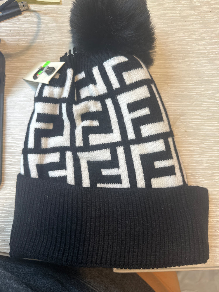 Black White F inspired Beanie Hat