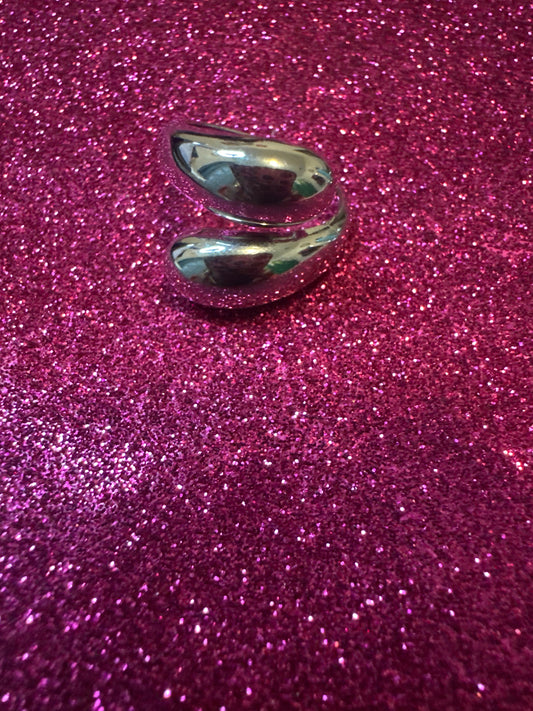 Double Teardrop Adjustable Ring