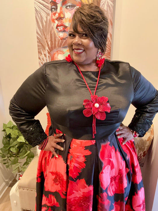 Rhinestone Flower Necklace