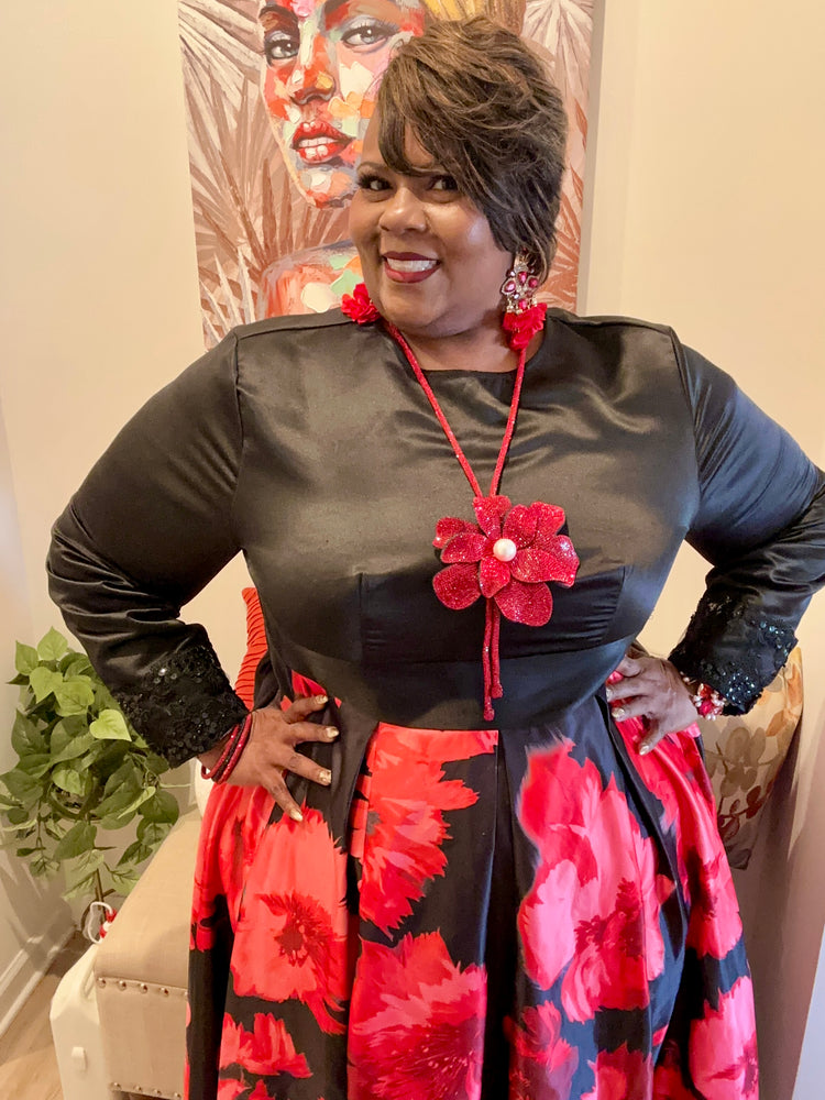 Rhinestone Flower Necklace