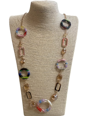 Multicolor Acrylic Statement Necklace Set