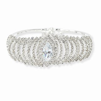 Rhinestone Front Closure Cuff Bracelet