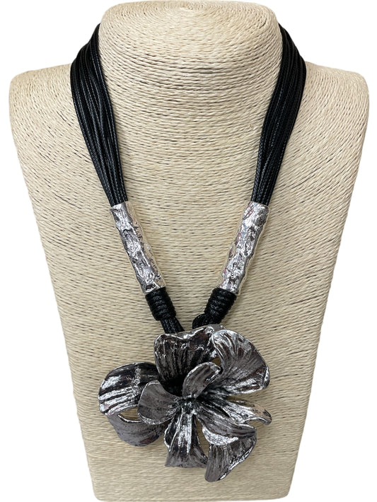 Silver Magnolia Flower Necklace