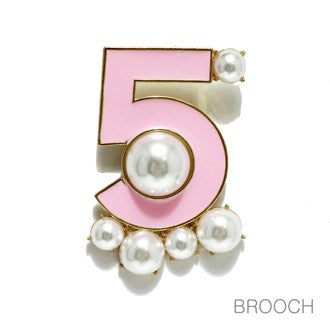 Pink 5 Pearls Inspired Brooch