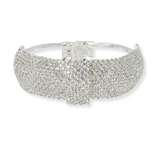 Rhinestone Front Closure Cuff Bracelet