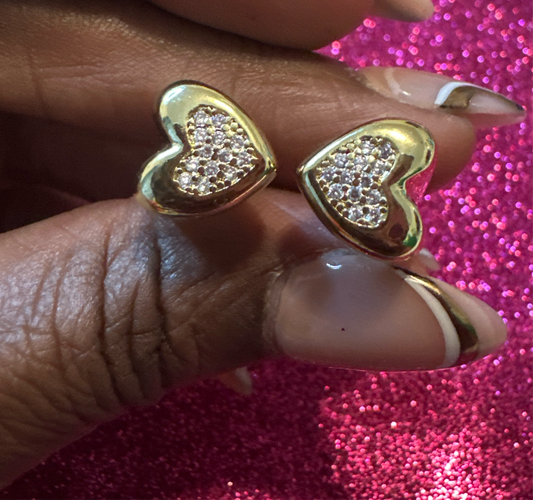 Gold Double Heart Adjustable Ring