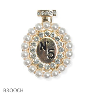 Gold Pearl Perfume Bottle Brooch