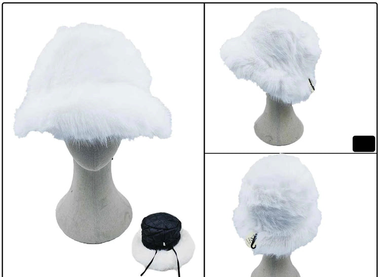 Fur Solid Bucket Hat