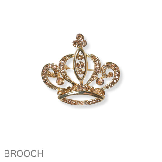 Gold Small Crown Brooch