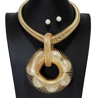 Pearl Coil Statement Necklace