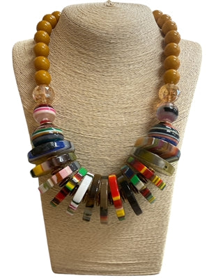 Multicolor Acrylic Statement Necklace Set