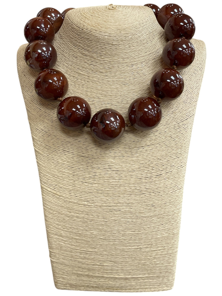 Chocolate Marble Bubble Necklace