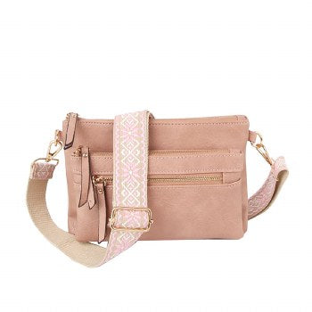 Pink Wide Strap Crossbody