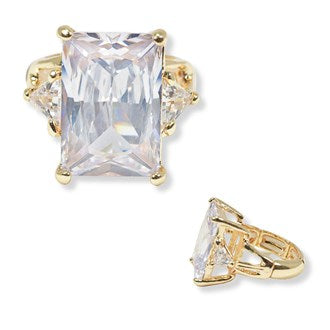 Princess Rectangle Jewel Stretch Ring