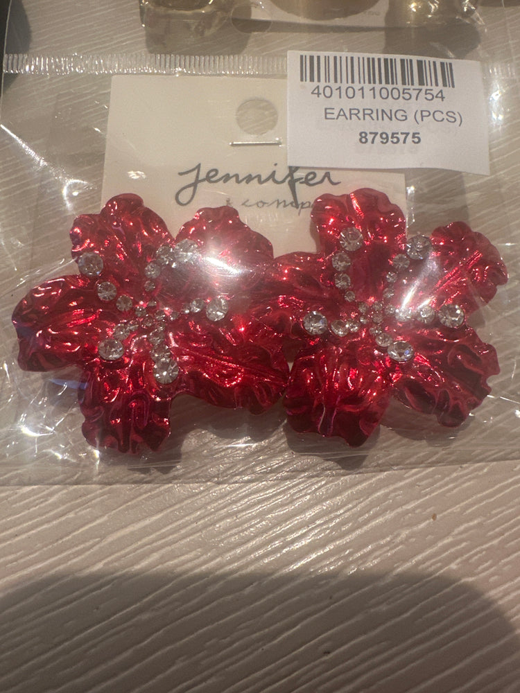 Rhinestone Flower Earrings