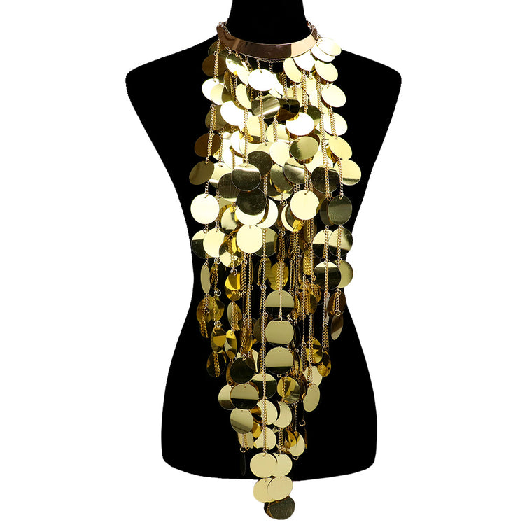 Long Sequins Statement Necklace