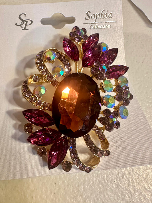 Purple Jewel Brooch