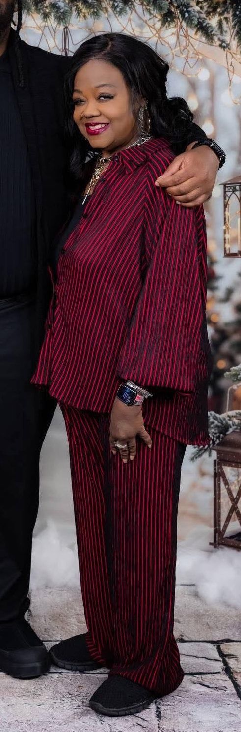 Striped Two Piece Pants Set