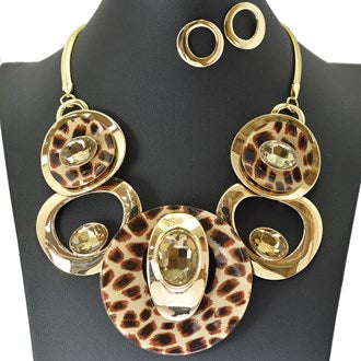 Gold Leopard Statement Porcelain Necklace