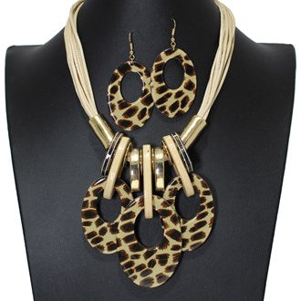 Tan Leopard Statement Necklace