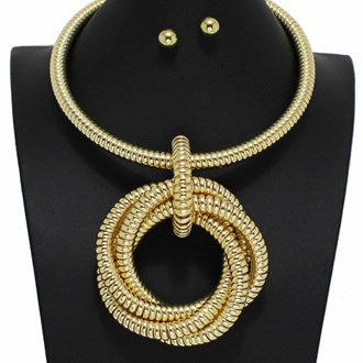 Gold Coil Statement Necklace