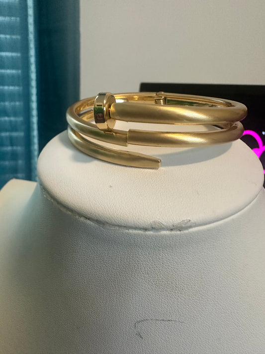 Gold Matte Nail Bracelet