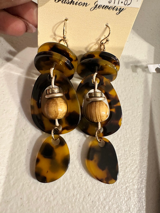 Leopard Drop Dangle Earrings