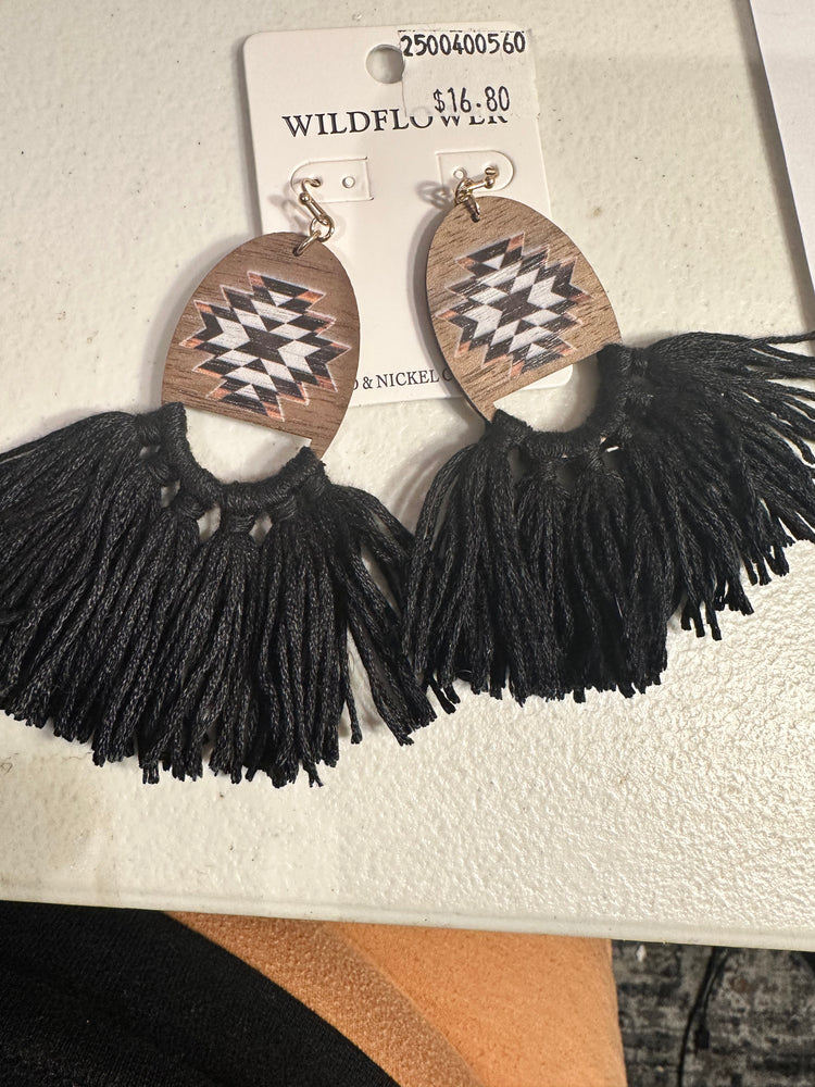 Black Tassel Earrings