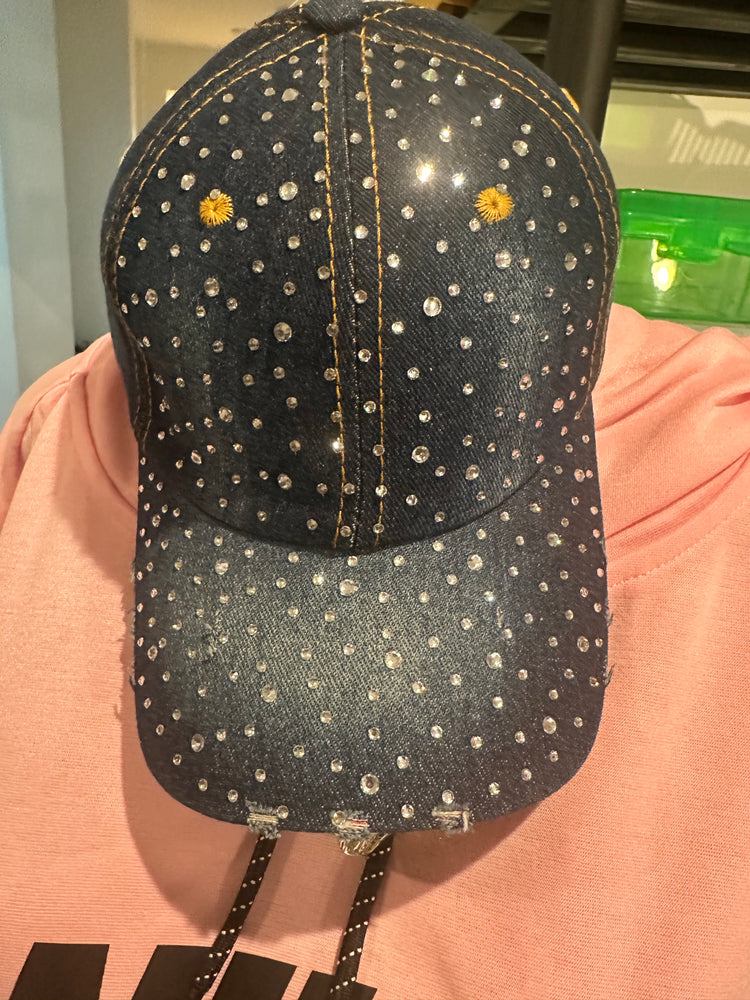 Rhinestone Denim Hat