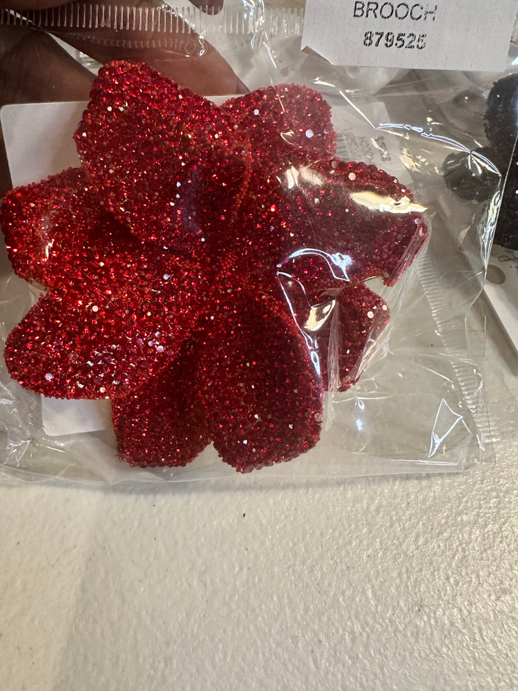 3D Sparkle Flower Brooch