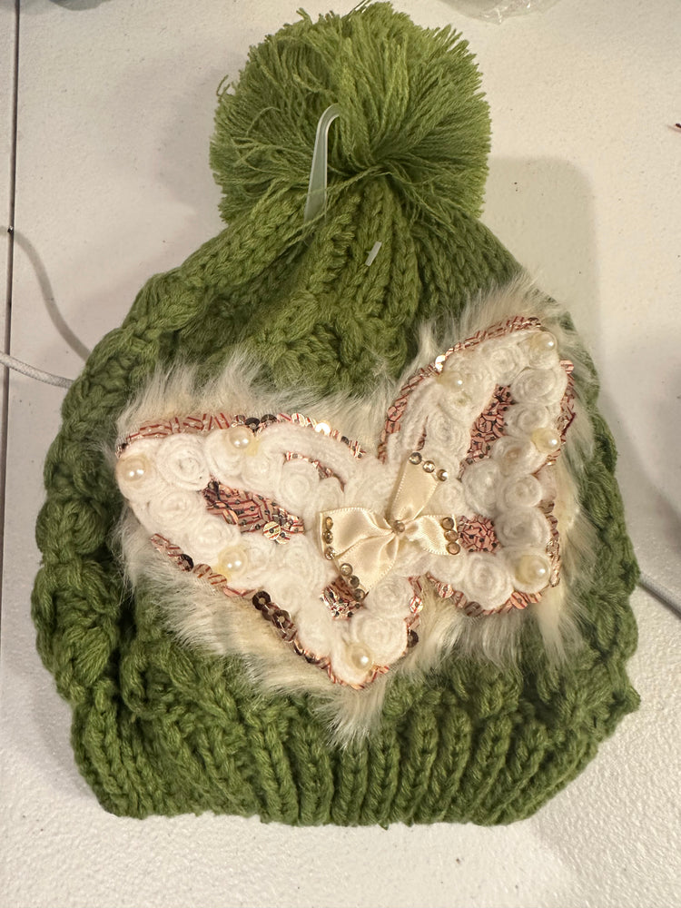 Crochet Butterfly Beanie Hat