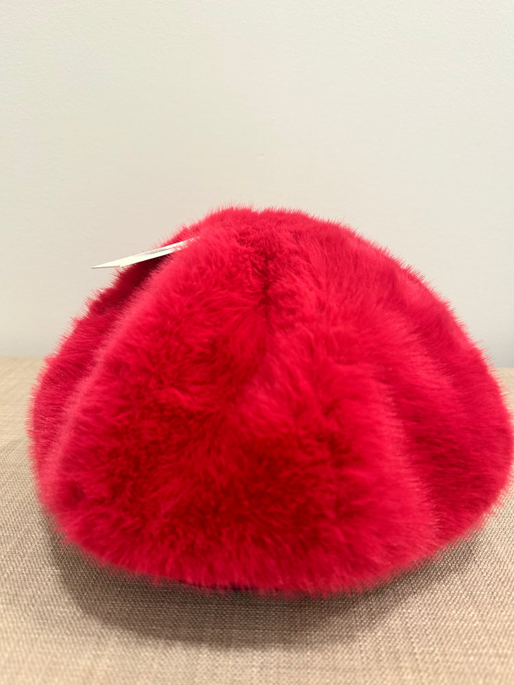 Pink Fur Beret Hat