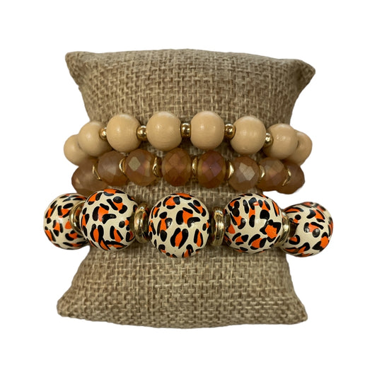 Animal Print Stretch Wood Bracelet Bundle