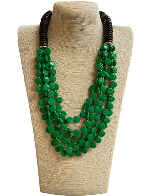 Green Multilayer Necklace Set